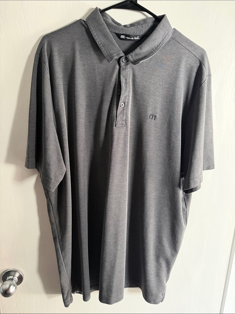 Travis Mathew Men's Charcoal Gray Polo